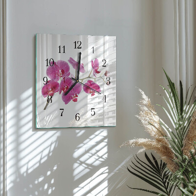 Négyzet alakú üvegóra Orchidea
