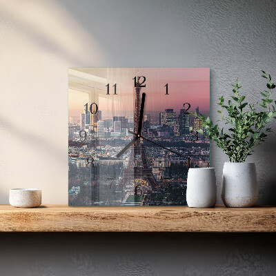 Négyzet alakú üvegóra Eiffel-torony Párizs