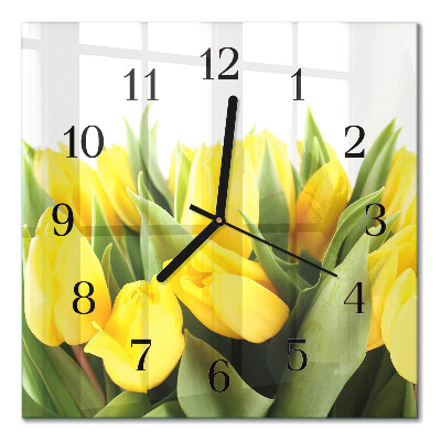 Négyzet alakú üvegóra Tulipánok