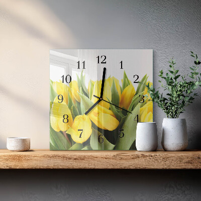 Négyzet alakú üvegóra Tulipánok