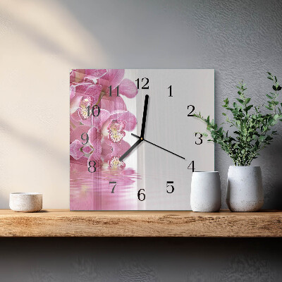 Négyzet alakú üvegóra Orchidea