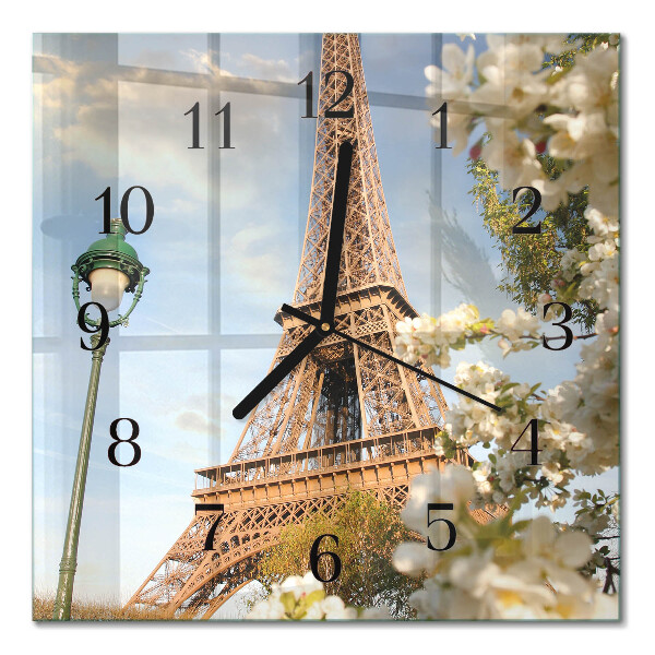 Négyzet alakú üvegóra Eiffel-torony Párizs