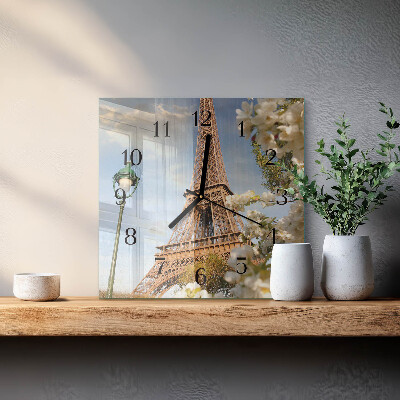 Négyzet alakú üvegóra Eiffel-torony Párizs