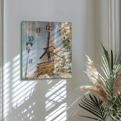 Négyzet alakú üvegóra Eiffel-torony Párizs