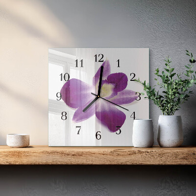 Négyzet alakú üvegóra Orchidea virág