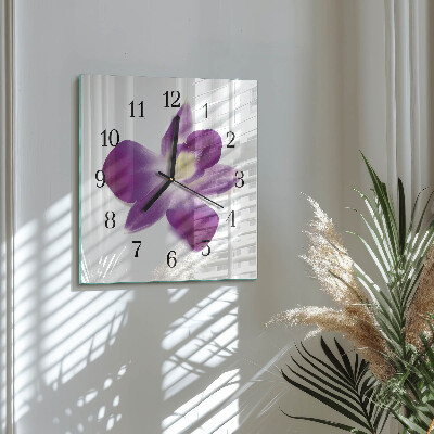 Négyzet alakú üvegóra Orchidea virág