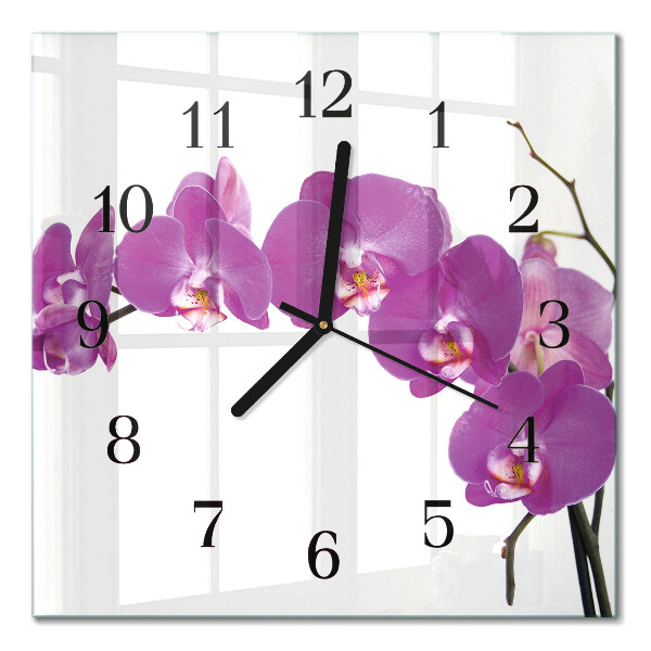 Négyzet alakú üvegóra Orchidea