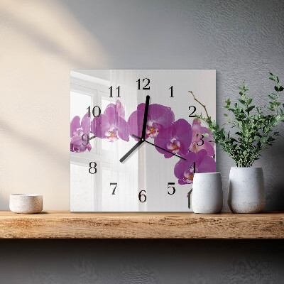 Négyzet alakú üvegóra Orchidea