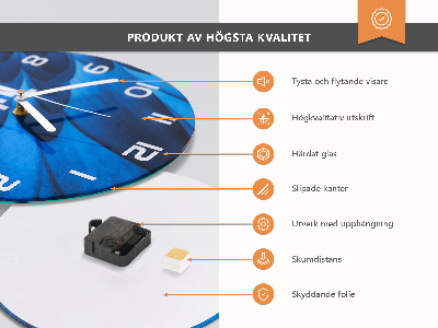 Fali üvegóra kerek Város