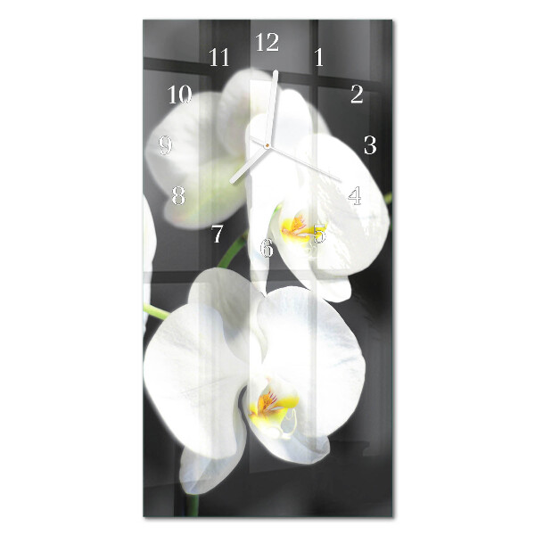 Négyszögletes fali üvegóra Orchidea