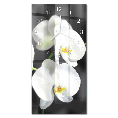 Négyszögletes fali üvegóra Orchidea