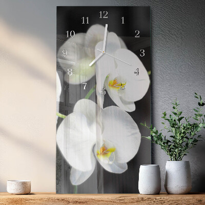 Négyszögletes fali üvegóra Orchidea
