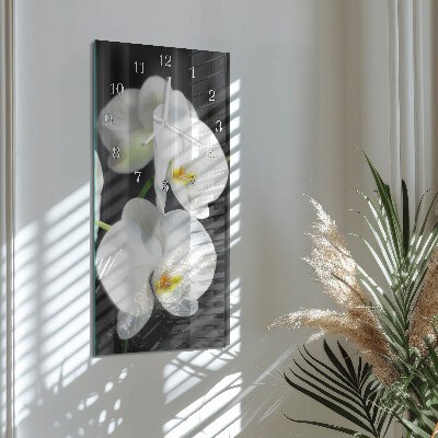 Négyszögletes fali üvegóra Orchidea