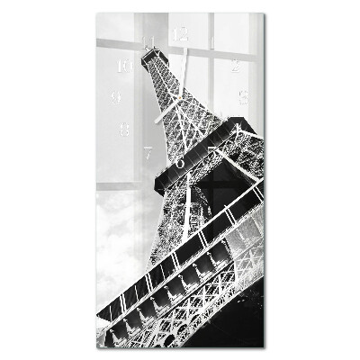 Négyszögletes fali üvegóra Eiffel-torony