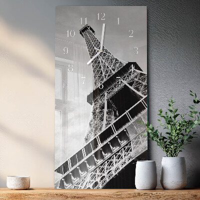 Négyszögletes fali üvegóra Eiffel-torony