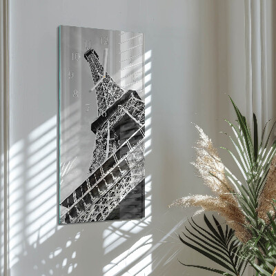 Négyszögletes fali üvegóra Eiffel-torony