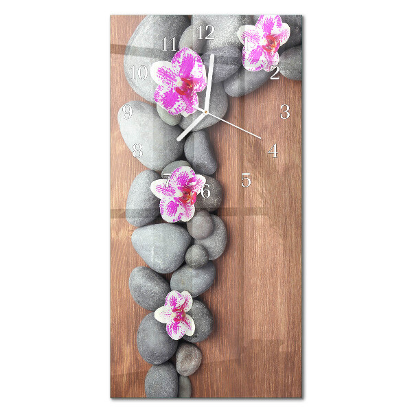 Függőleges üvegóra Orchidea kövek
