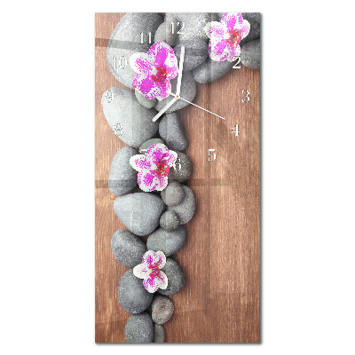 Függőleges üvegóra Orchidea kövek