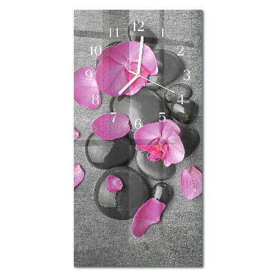 Függőleges üvegóra Orchidea kövek
