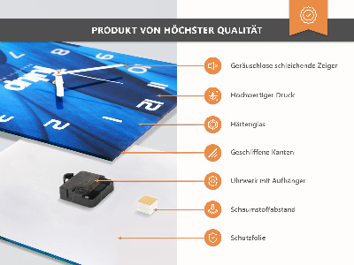 Négyszögletes fali üvegóra Téglafal