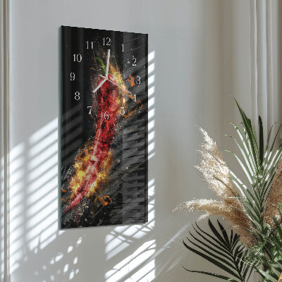 Négyszögletes fali üvegóra Csípős paprika