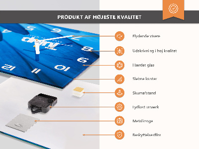 Négyszögletes üvegóra vízszintesen Zenei gitáros