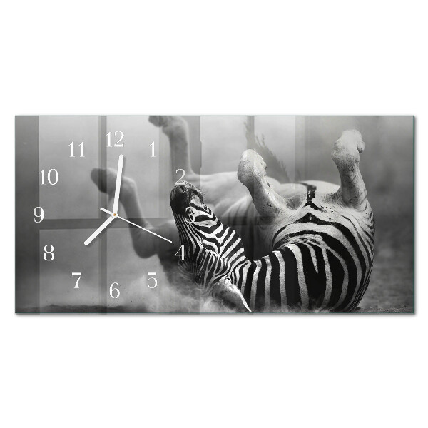 Téglalap alakú vízszintes üvegóra Afrikai zebra