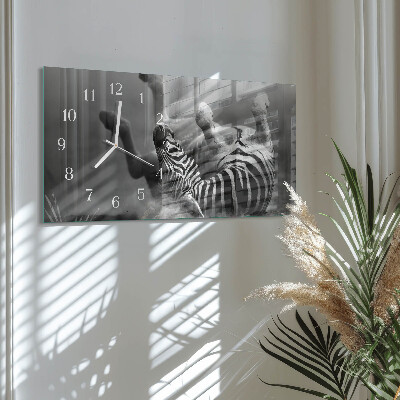 Téglalap alakú vízszintes üvegóra Afrikai zebra