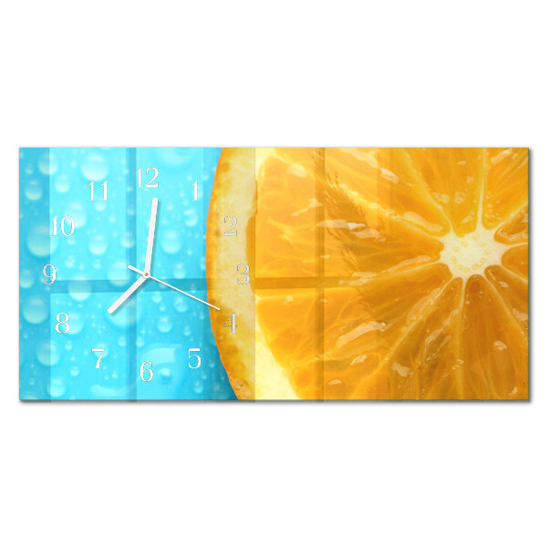 Négyszögletes üvegóra vízszintesen Narancs citrus