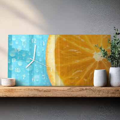 Négyszögletes üvegóra vízszintesen Narancs citrus