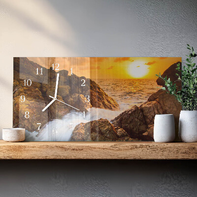 Téglalap alakú vízszintes üvegóra Napnyugta