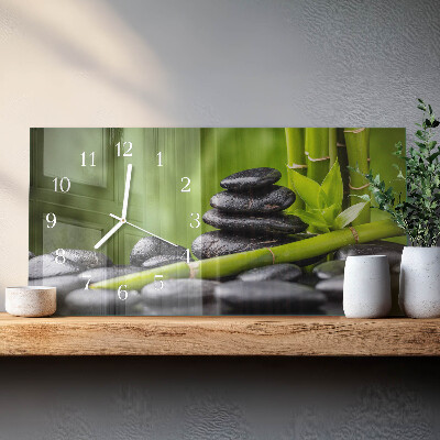 Négyszögletes üvegóra vízszintesen Meditációs kövek