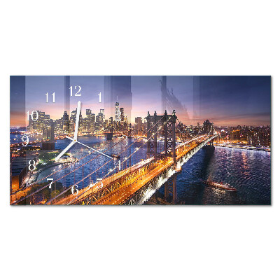 Négyszögletes üvegóra vízszintesen New York