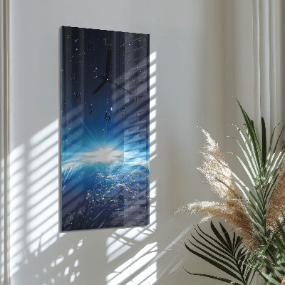 Négyszögletes fali üvegóra Föld univerzuma