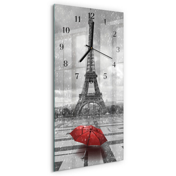 Négyszögletes fali üvegóra Eiffel-torony