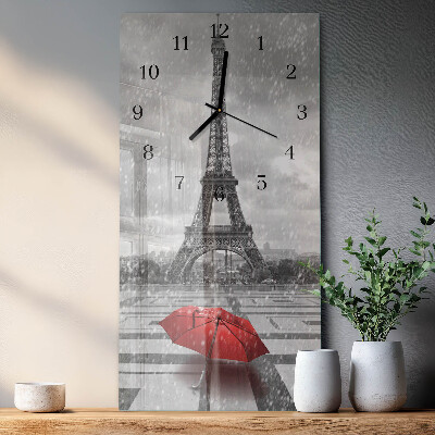 Négyszögletes fali üvegóra Eiffel-torony
