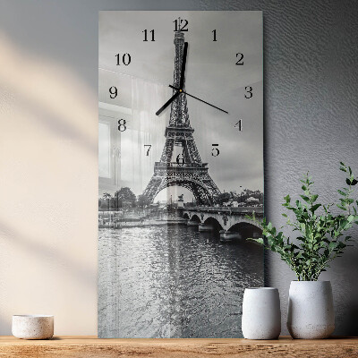 Négyszögletes fali üvegóra Kilátás az Eiffel-toronyra