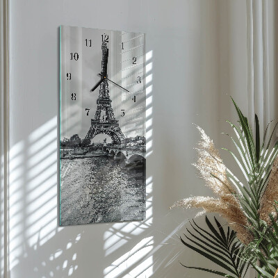 Négyszögletes fali üvegóra Kilátás az Eiffel-toronyra