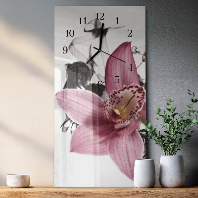 Négyszögletes fali üvegóra Orchidea