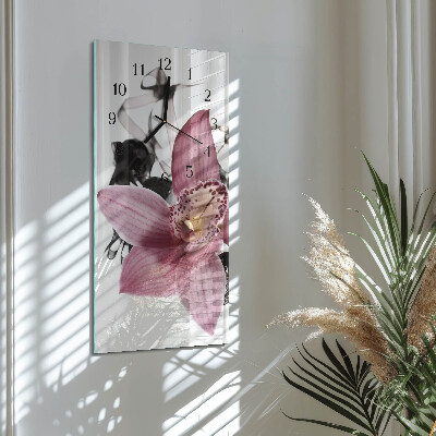 Négyszögletes fali üvegóra Orchidea
