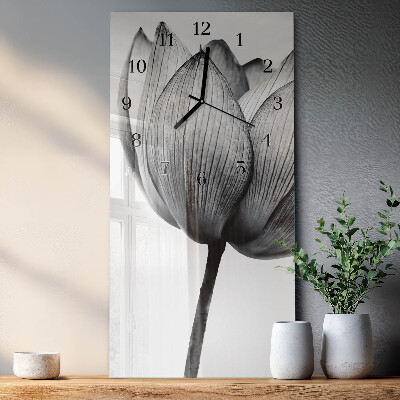 Négyszögletes fali üvegóra Tulipán