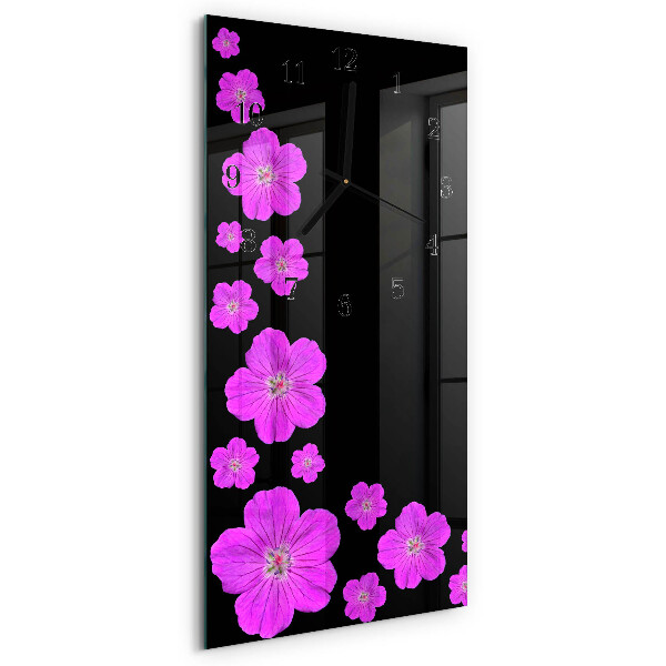 Négyszögletes fali üvegóra Virágok