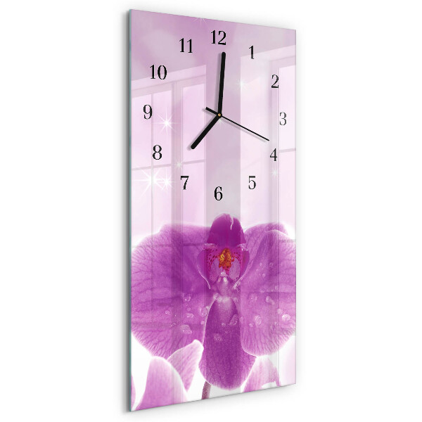 Négyszögletes fali üvegóra Orchidea