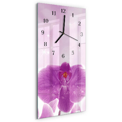 Négyszögletes fali üvegóra Orchidea