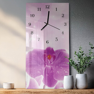 Négyszögletes fali üvegóra Orchidea