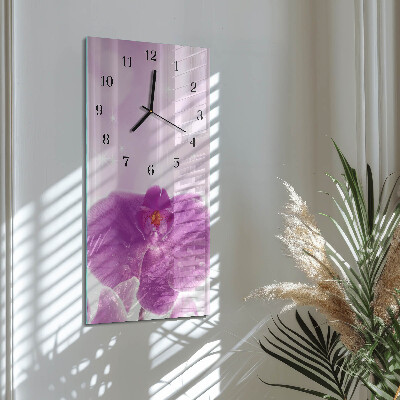 Négyszögletes fali üvegóra Orchidea