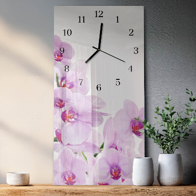 Négyszögletes fali üvegóra Orchideák