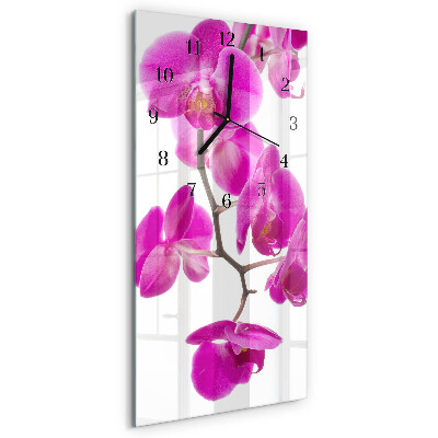 Négyszögletes fali üvegóra Orchideák