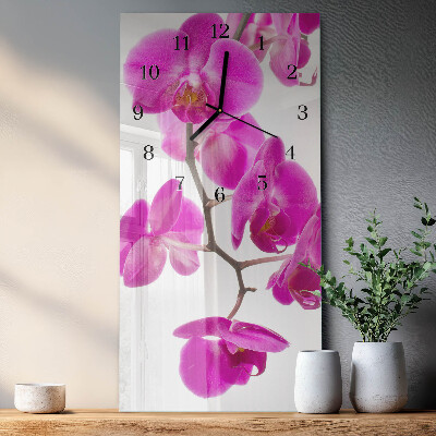 Négyszögletes fali üvegóra Orchideák