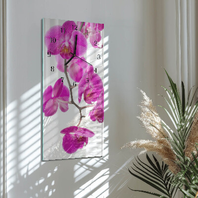 Négyszögletes fali üvegóra Orchideák